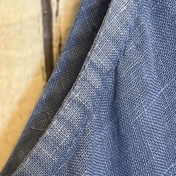 Bryn Walker Womens Linen Tunic Tank Dress Size L Elastic Hem Lagenlook Blue - Picture 12 of 14